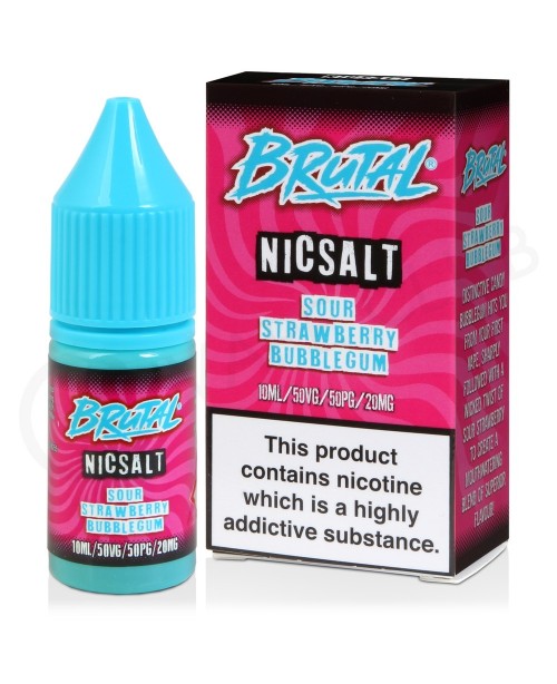 Sour Strawberry Bubblegum Nic Salt E-Liquid by Bru...