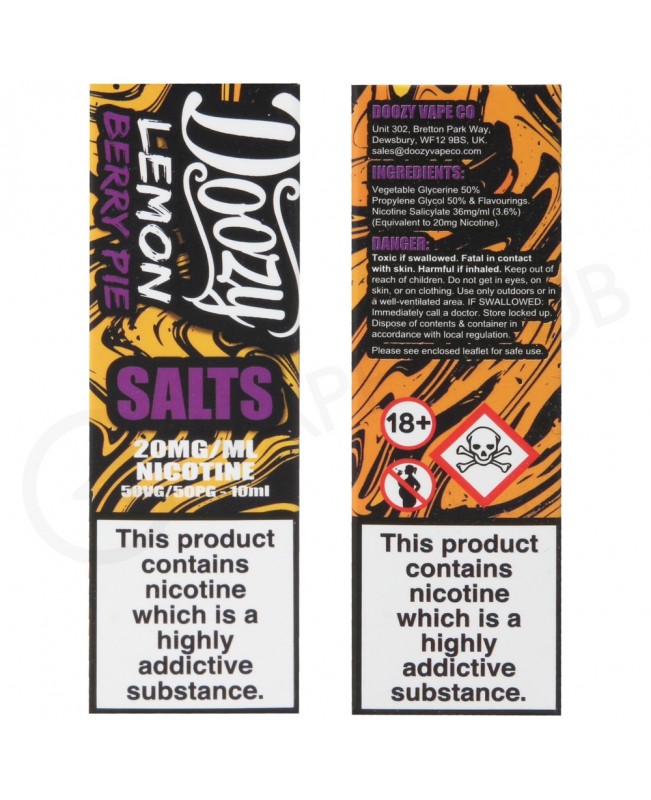 Lemon Berry Pie Nic Salt E-Liquid by Doozy Salts