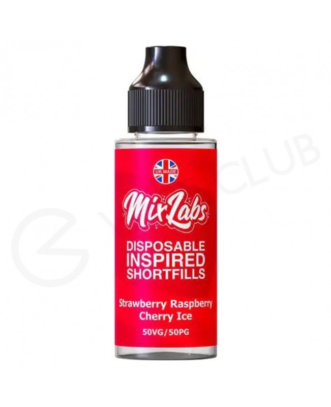 Strawberry Raspberry Cherry Ice Shortfill E-Liquid by Mix Labs 100ml