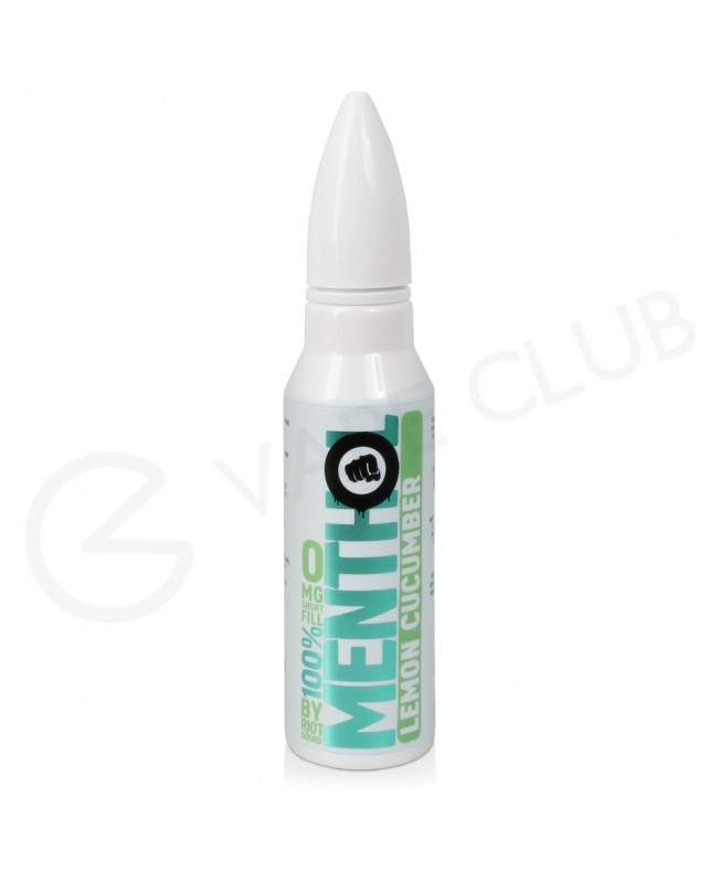 Lemon & Cucumber Menthol Shortfill E-Liquid by Riot Squad