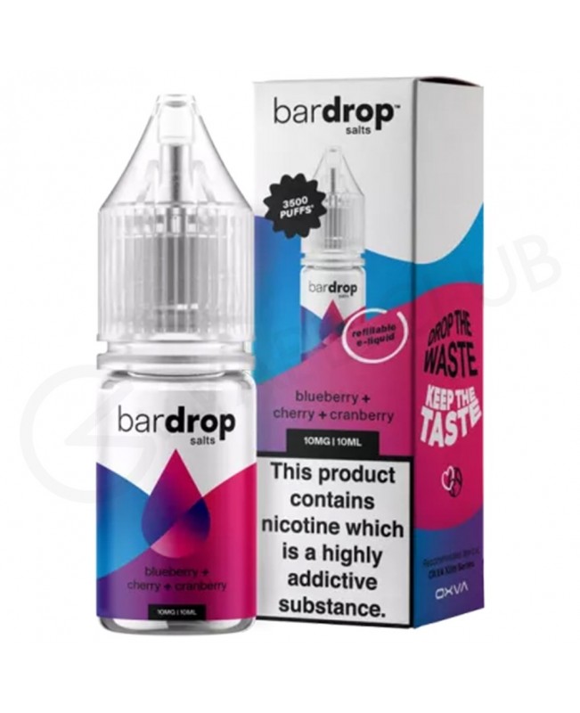 Blueberry Cherry Cranberry Nic Salt E-Liquid by Bar Drop Salts