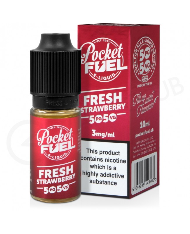 Fresh Strawberry E-Liquid  by Pocket Fuel 50/50