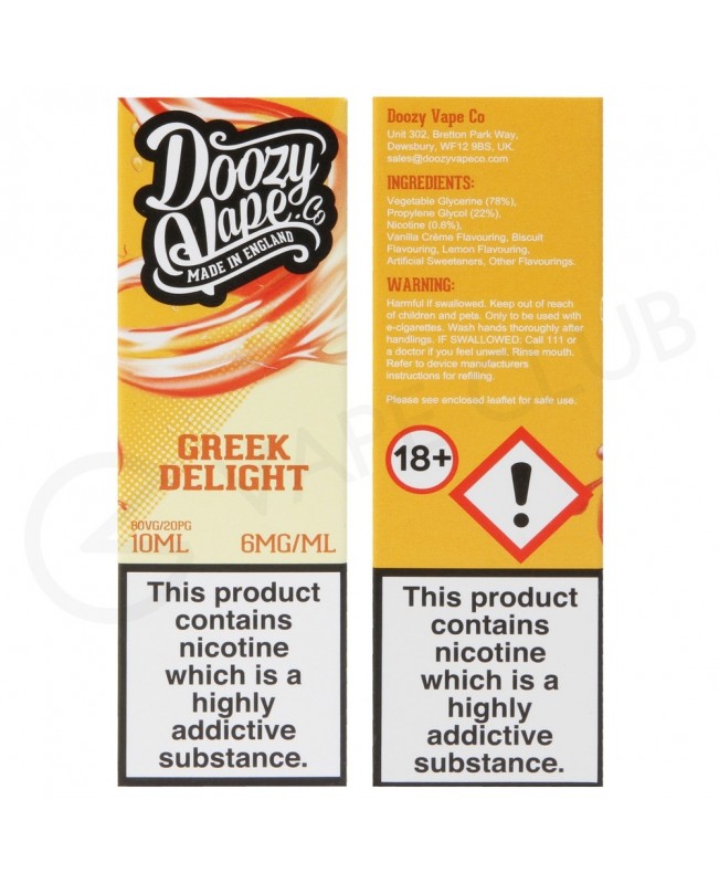 Greek Delight E-Liquid by Doozy Vape Co.