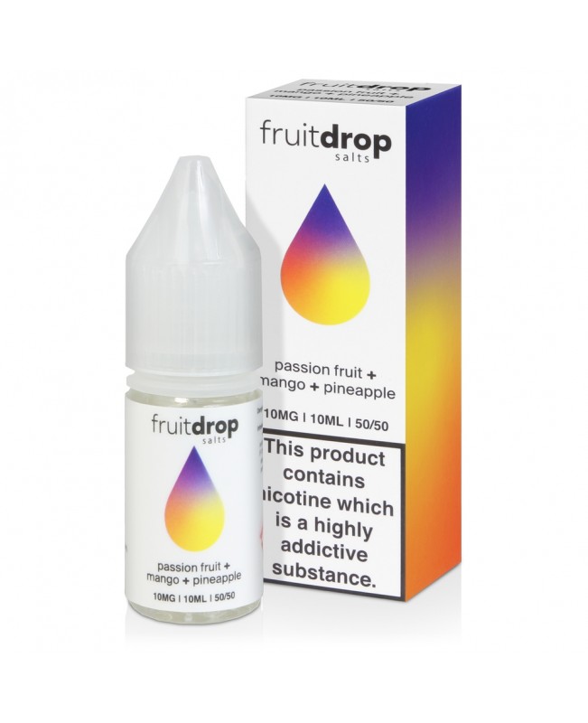 Passion Fruit Mango & Pineapple Nic Salt E-Liquid by Fruit Drop