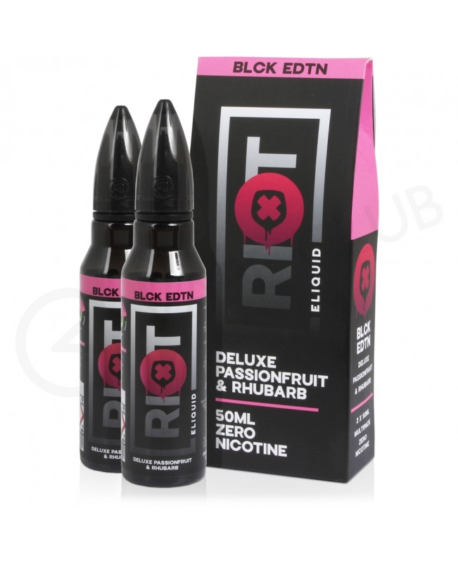 Deluxe Passionfruit & Rhubarb Shortfill E-Liquid by Riot Squad Black Edition 100ml