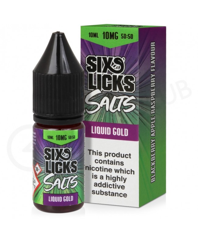 Liquid Gold Nic Salt E-Liquid by Six Licks