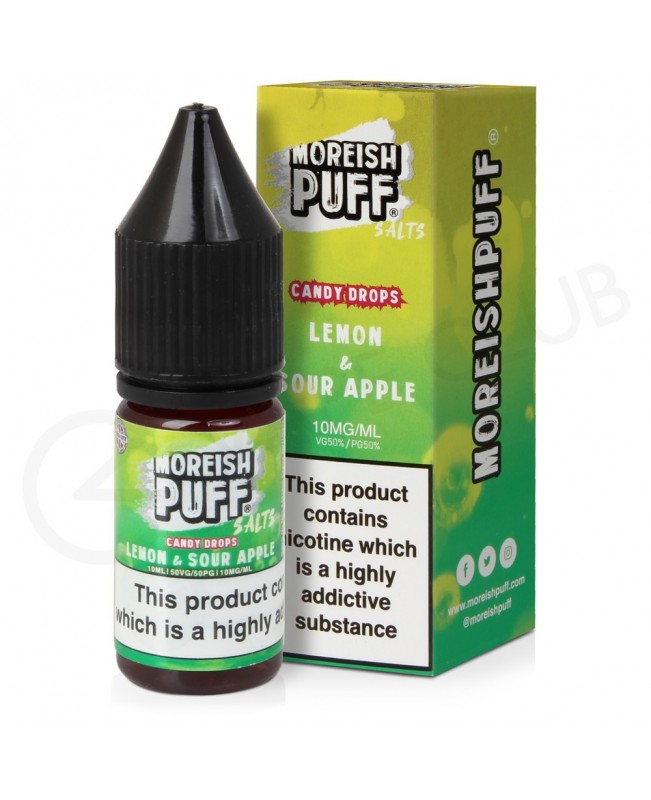 Lemon & Sour Apple Candy Drops Nic Salt E-Liquid by Moreish Puff