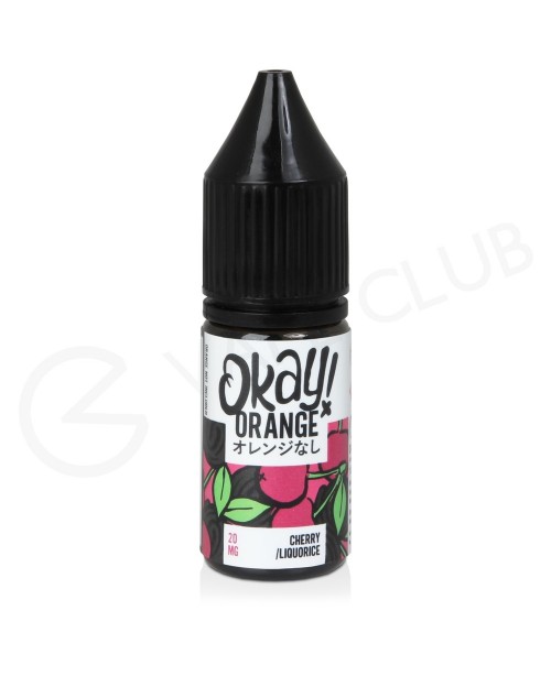 Cherry Liquorice Nic Salt E-Liquid by Okay Orange