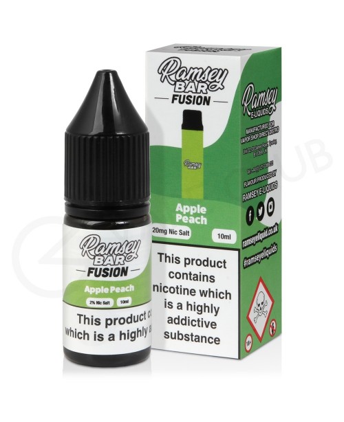 Apple Peach Nic Salt E-lIquid by Ramsey Bar Fusion