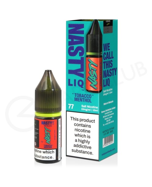 Tobacco Menthol Nic Salt E-Liquid by Nasty Liq