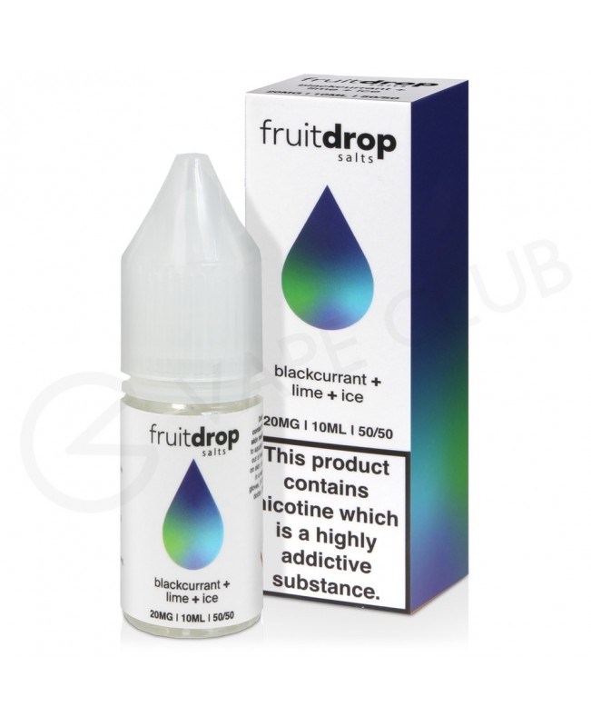 Blackcurrant & Lime Ice Nic Salt E-Liquid by Fruit Drop