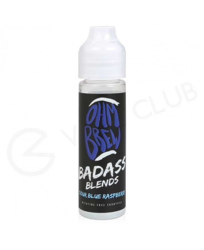 Sour Blue Raspberry Shortfill E-Liquid by Ohm Brew Badass Blends 50ml