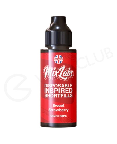 Sweet Strawberry Shortfill E-Liquid by Mix Labs 10...