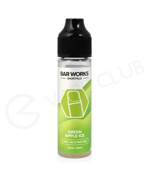 Green Apple Ice Shortfill E-Liquid by Bar Works 50...