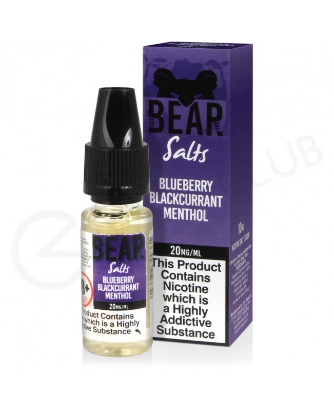 Blueberry Blackcurrant Menthol Nic Salt E-Liquid by Bear Salts