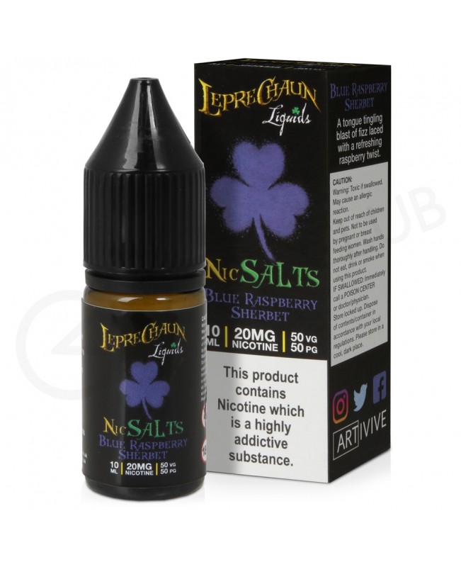 Blue Raspberry Sherbet Nic Salt E-Liquid by Leprechaun Liquids