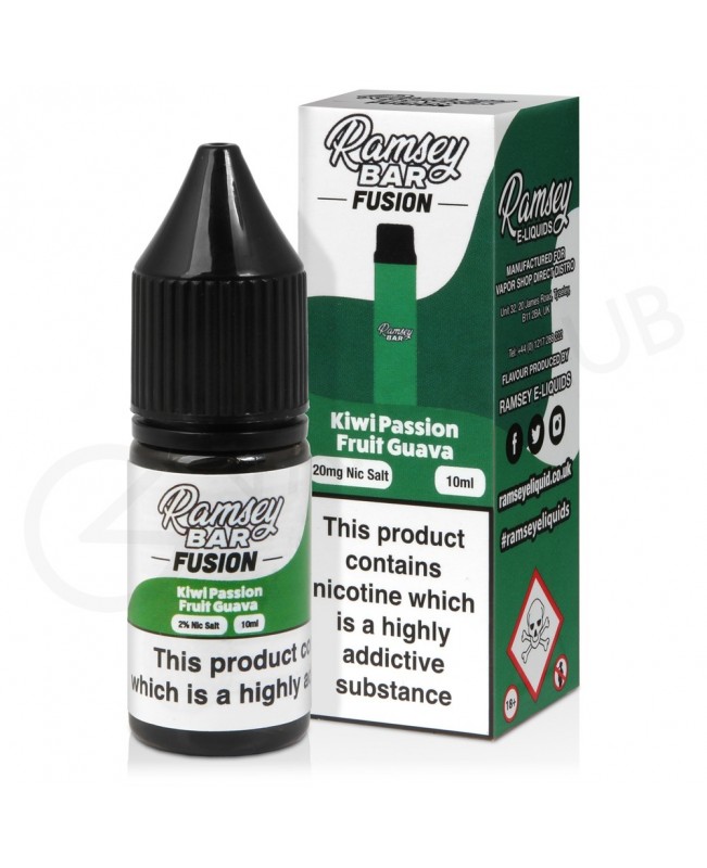 Kiwi Passionfruit Guava Nic Salt E-Liquid by Ramsey Bar Fusion