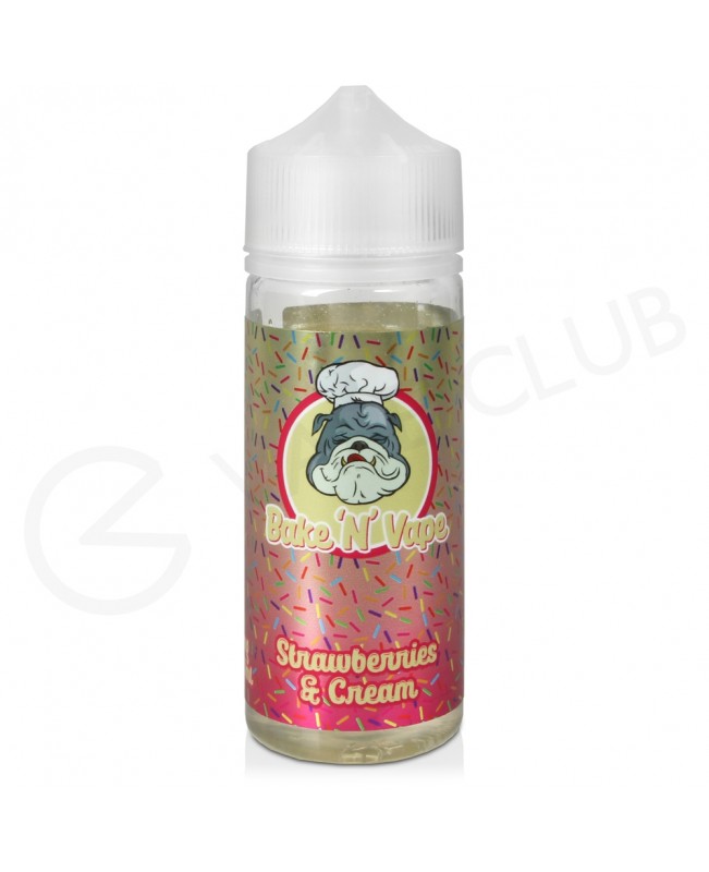 Strawberries & Cream Shortfill E-Liquid by Bake N Vape 100ml