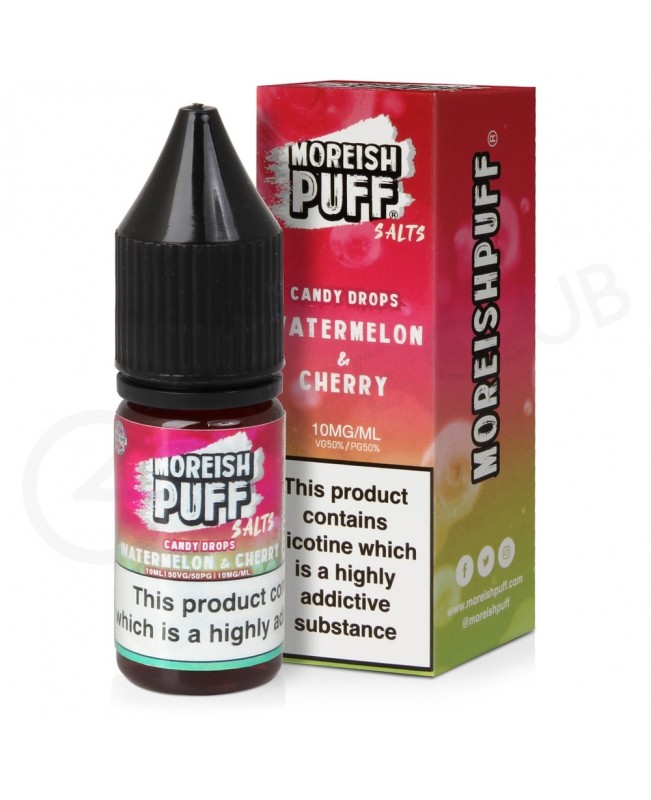 Watermelon & Cherry Candy Drops Nic Salt E-Liquid by Moreish Puff