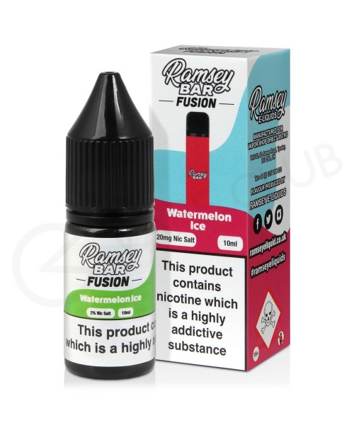 Watermelon Ice Nic Salt E-Liquid by Ramsey Bar Fus...