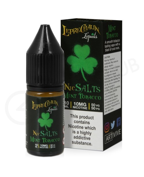 Mint Tobacco Nic Salt E-Liquid by Leprechaun Liqui...