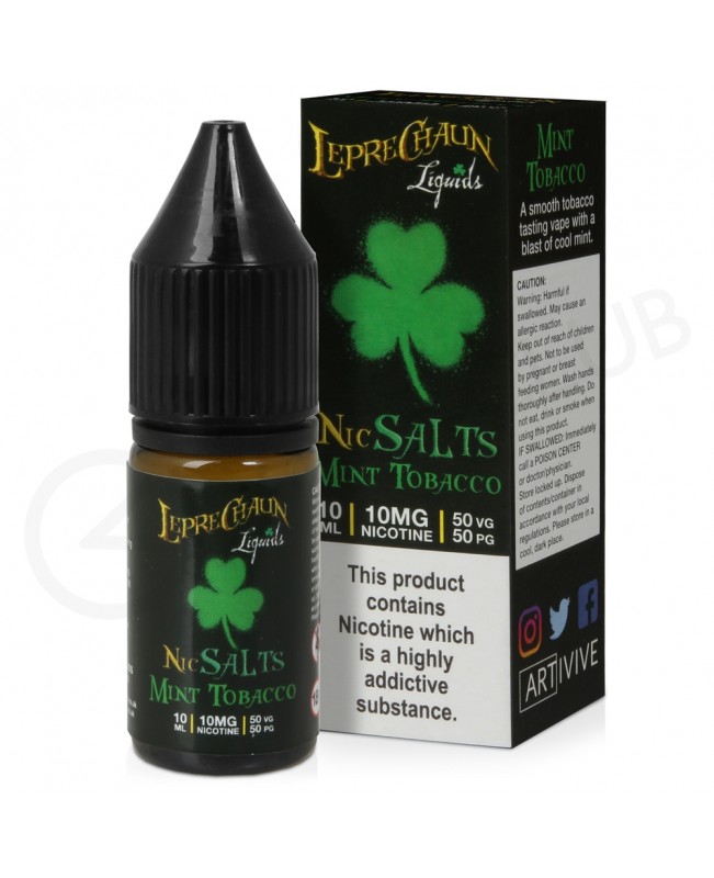 Mint Tobacco Nic Salt E-Liquid by Leprechaun Liquids