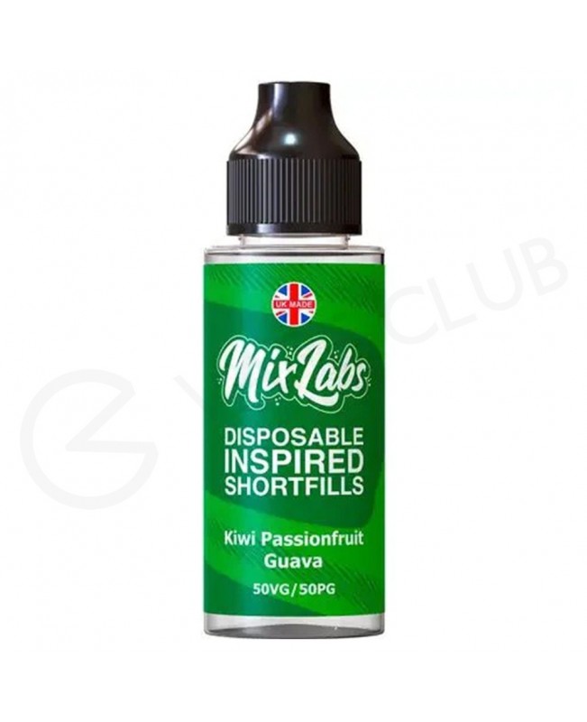 Kiwi, Passionfruit & Guava Shortfill E-Liquid by Mix Labs 100ml