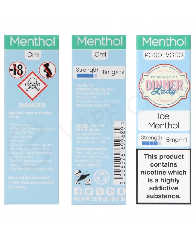 Ice Menthol E-Liquid by Dinner Lady 50/50