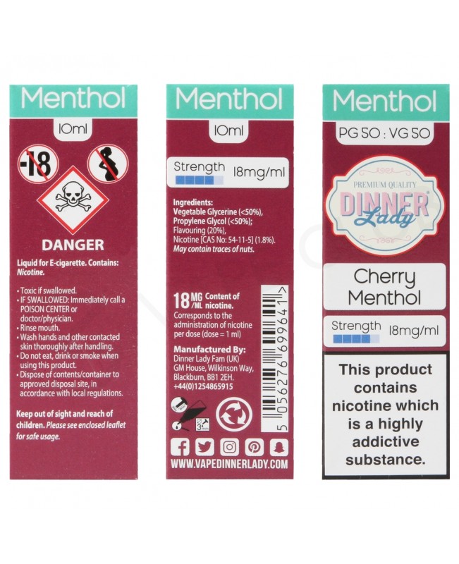 Cherry Menthol E-Liquid by Dinner Lady 50/50