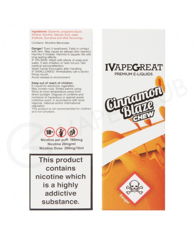 Cinnamon Blaze Nic Salt E-Liquid by IVG