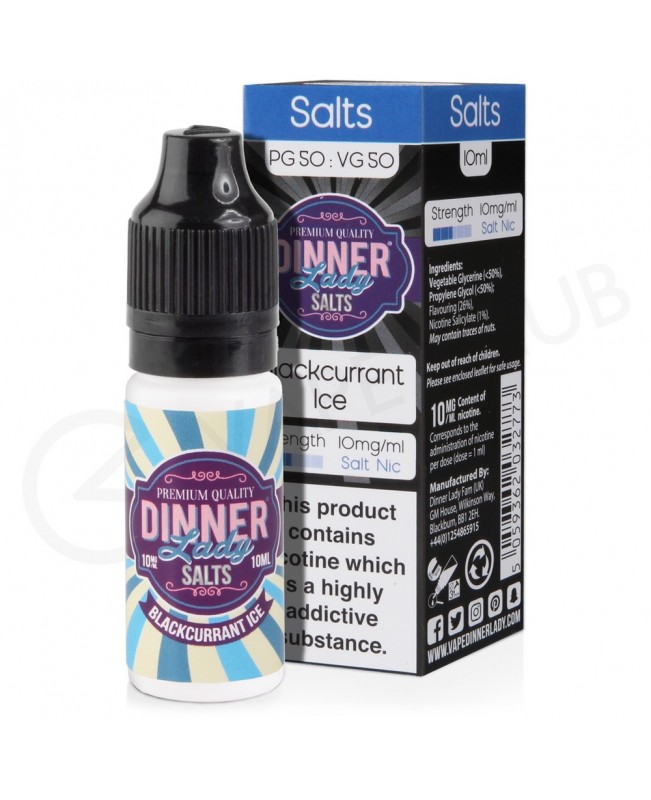 Blackcurrant Ice Nic Salt E-Liquid by Dinner Lady