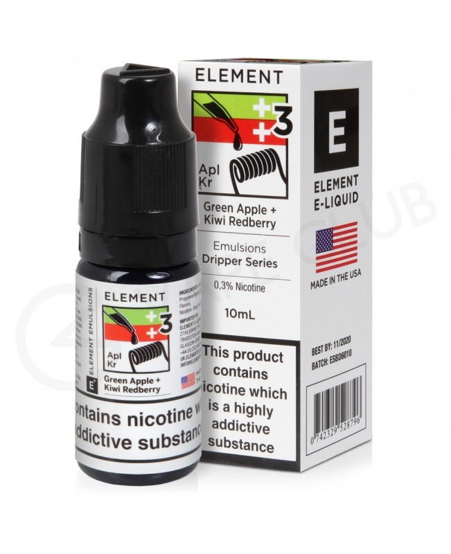 Green Apple & Kiwi Redberry E-Liquid by Element Emulsions