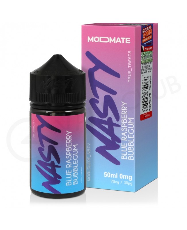 Blue Raspberry Bubblegum Modmate Shortfill E-Liquid by Nasty Juice 50ml