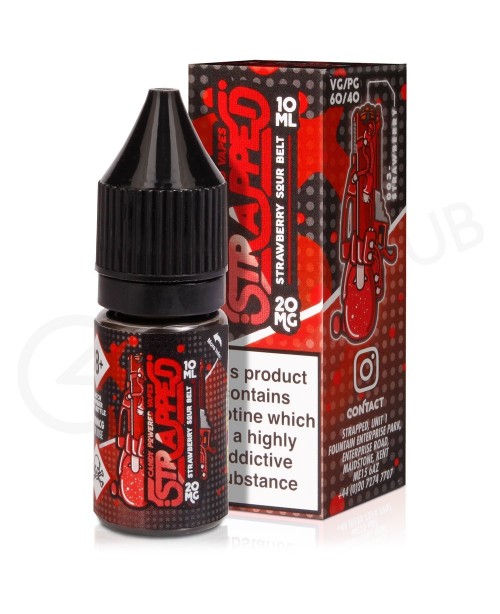 Strawberry Sour Belt Nic Salt E-Liquid by Strapped