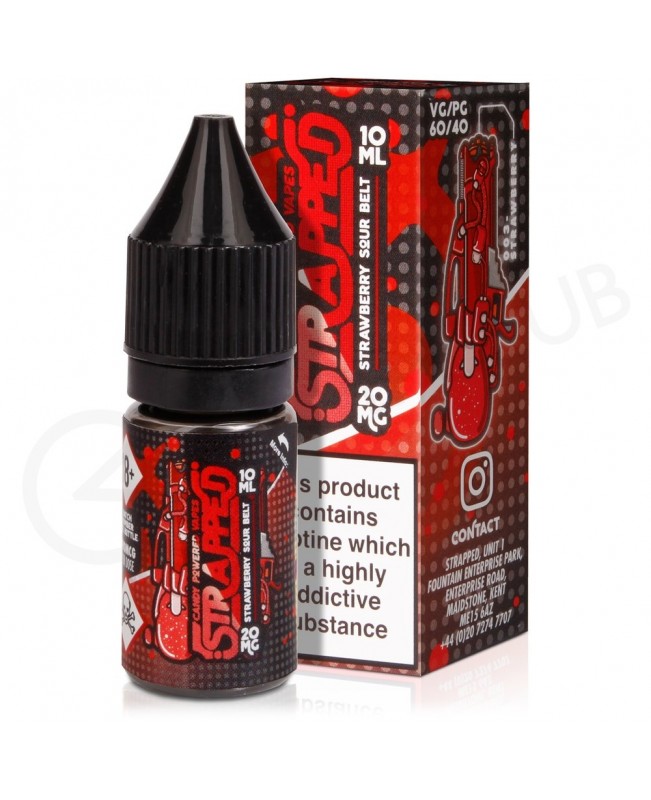 Strawberry Sour Belt Nic Salt E-Liquid by Strapped