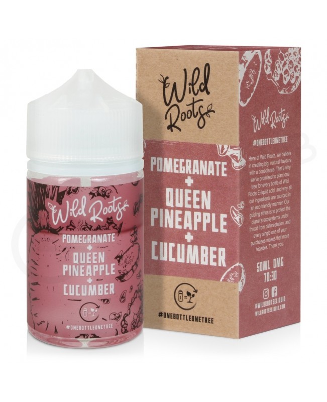 Pomegranate, Queen Pineapple & Cucumber Shortfill E-Liquid by Wild Roots 50ml