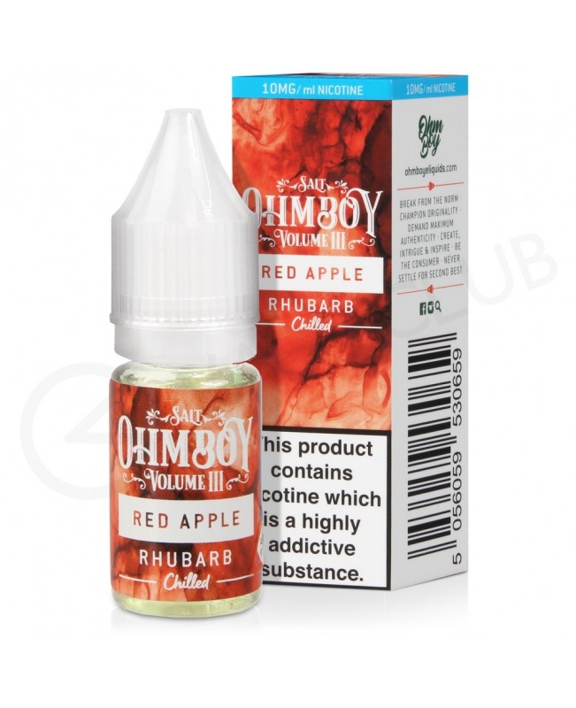 Red Apple Rhubarb Nic Salt E-Liquid by Ohm Boy Volume III