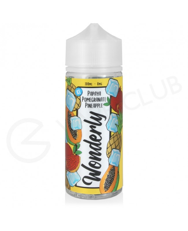 Papaya Pomegranate Pineapple Ice Shortfill E-Liquid by Wonderly 100ml