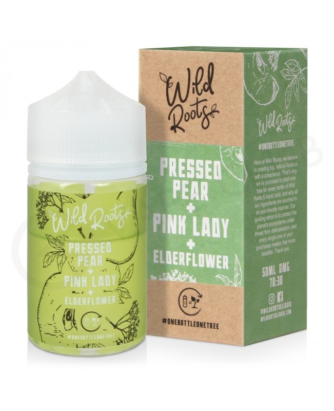 Pressed Pear, Pink Lady & Elderflower Shortfill E-Liquid by Wild Roots 50ml