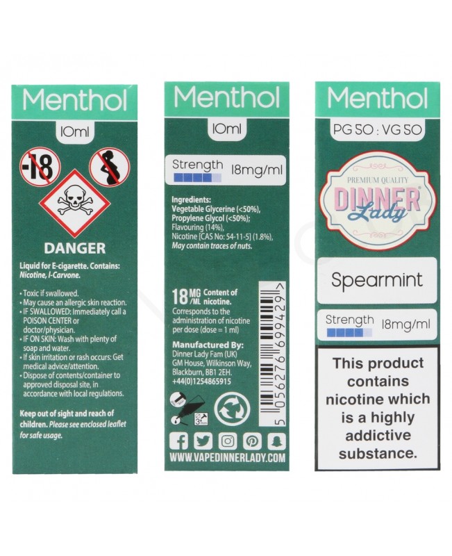 Spearmint E-Liquid by Dinner Lady 50/50